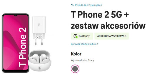 T Phone 2 5G - najtańszy telefon 5G