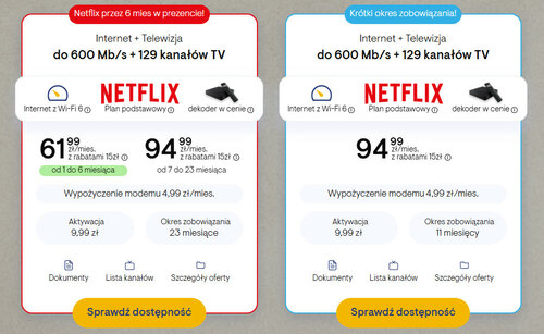 Darmowy Netflix + internet + TV Vectra