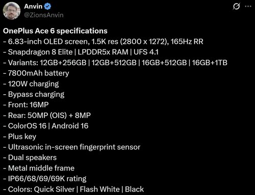 OnePlus Ace 6