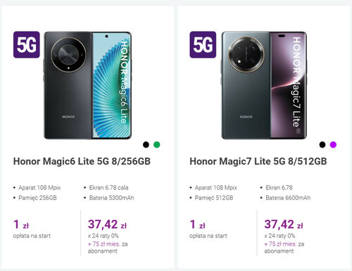 Honor Magic6 Lite i Honor Magic7 Lite