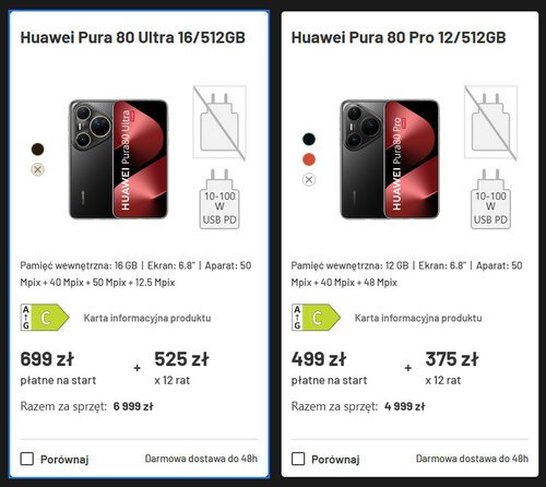 Huawei Pura 80 Ultra i Huawei Pura 80 Pro