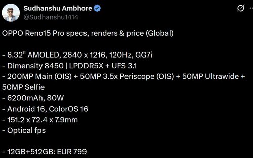 Oppo Reno15 Pro