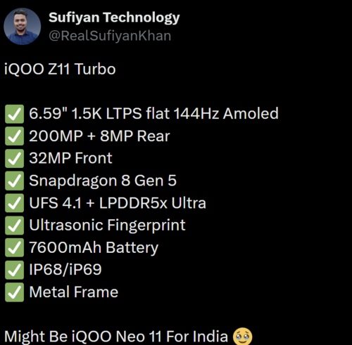 iQOO Z11 Turbo