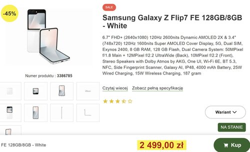 Samsung Galaxy Z Flip7 FE