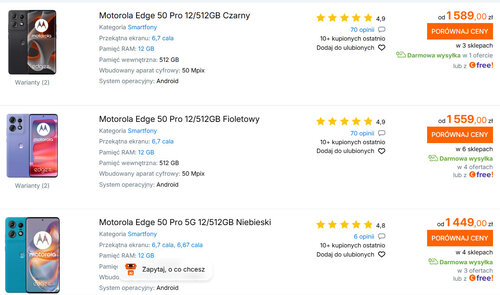 Polskie ceny Motoroli Edge 50 Pro