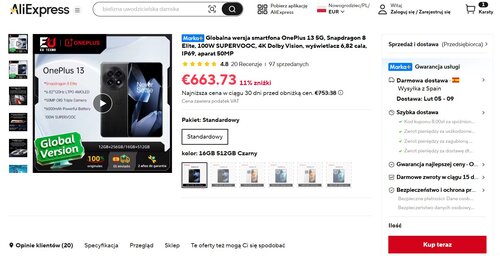 OnePlus 13 promocja AliExpress