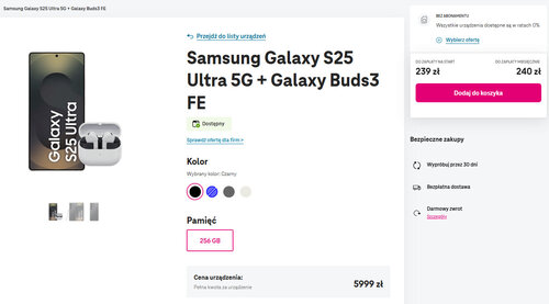 Samsung Galaxy S25 Ultra i Samsung Galaxy Buds3 FE