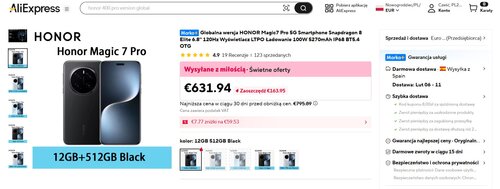 Honor Magic 7 Pro promocja AliExpress