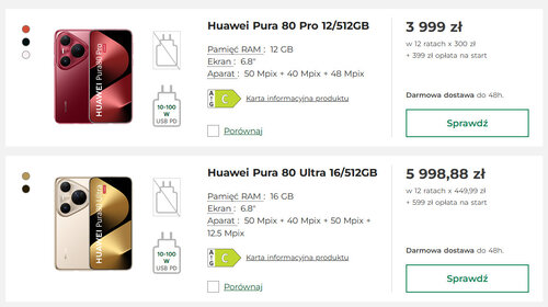 Huawei Pura 80 Pro i Huawei Pura 80 Ultra