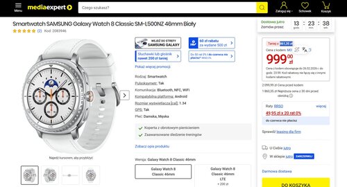 Samsung Galaxy Watch 8 Classic promocja Media Expert