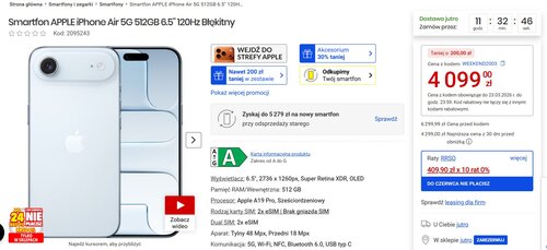 Apple iPhone Air promocja Media Expert