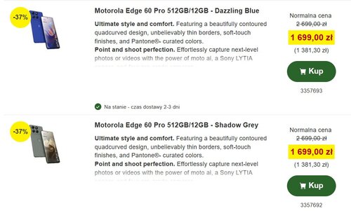 Motorola Edge 60 Pro promocja Proshop