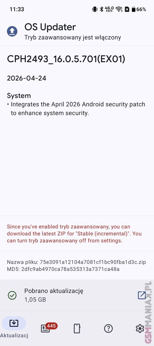 OnePlus Nord 3 aktualizacja kwiecień 2026