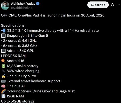 OnePlus Pad 4