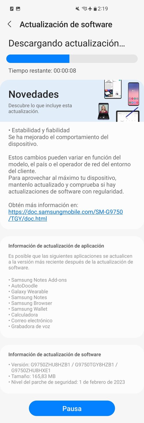 Samsung Galaxy S10 aktualizacja 2026