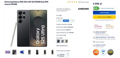 Samsung Galaxy S25 Ultra 512 GB promocja Komputronik