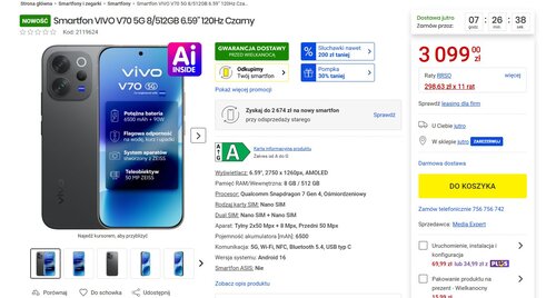 vivo V70 w Media Expert cena w Polsce