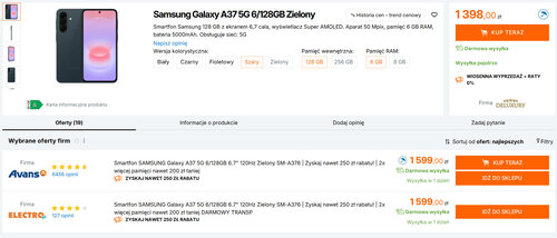 Polskie ceny Samsunga Galaxy A37