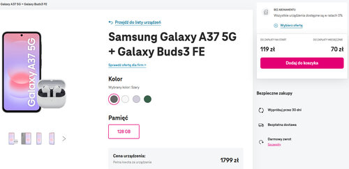 Samsung Galaxy A37 i Samsung Galaxy Buds 3 FE