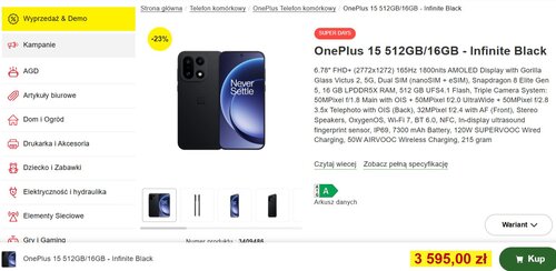 OnePlus 15 16/512 GB promocja Proshop