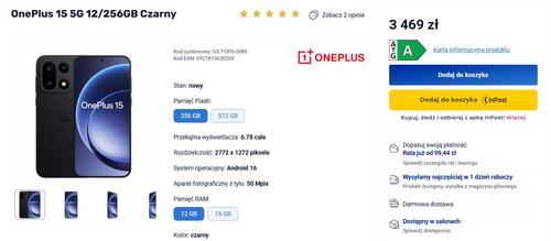 OnePlus 15 dobra cena w Komputronik