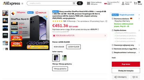 OnePlus Nord 6 w promocji na AliExpress