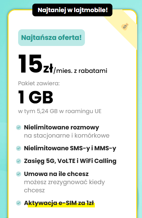 lajt mobile 1 GB