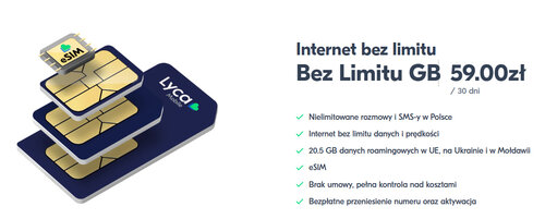 Lycamobile Internet bez limitu GB
