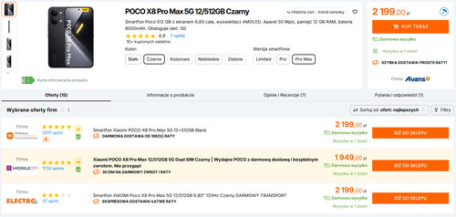Polskie ceny POCO X8 Pro Max 512 GB