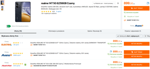 polskie ceny realme 14T