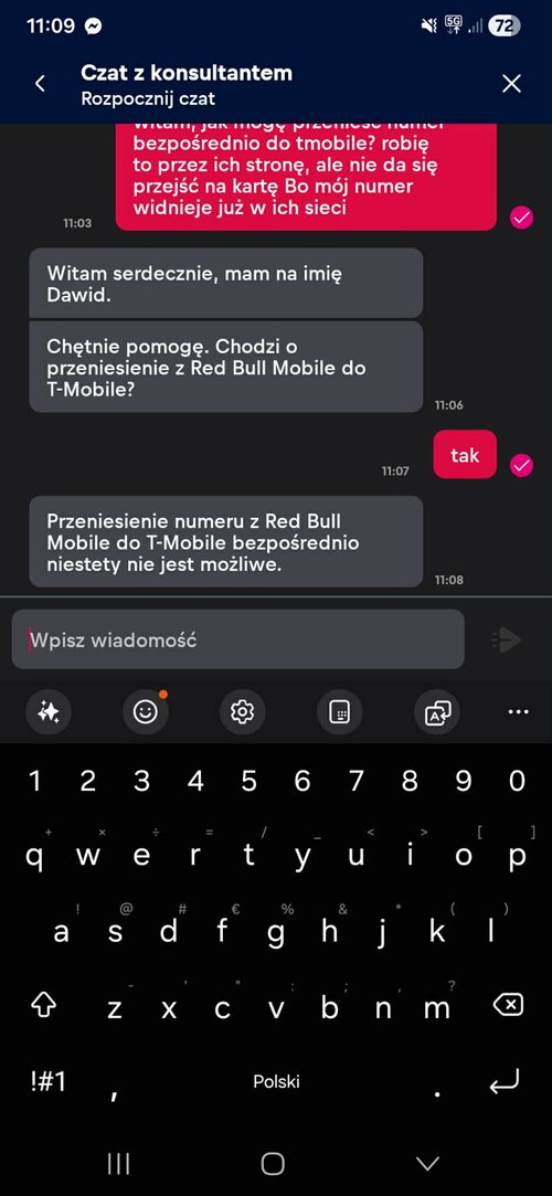 Przeniesienie numeru z Red Bull Mobile do T-Mobile