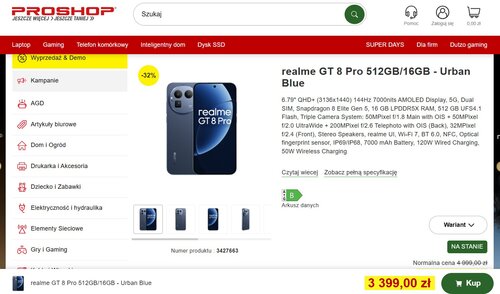 realme GT 8 Pro promocja Proshop