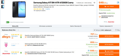 Polskie ceny Samsunga Galaxy A17 5G