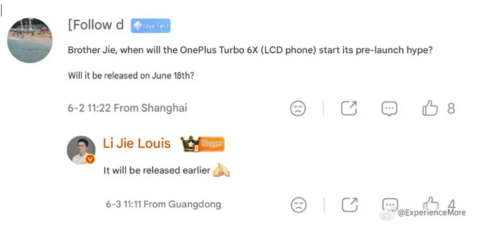 OnePlus Turbo 6X