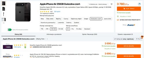 Apple iPhone Air kupisz teraz w Polsce za 3690 zł