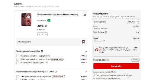 Motorola Edge 70 Pro: cena w promocji z ładowarką gratis