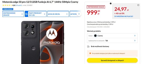 Motorola edge 50 pro w promocji RTV EURO AGD