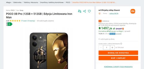 POCO X8 Pro Iron Man Edition w promocji Xiaomi na Allegro