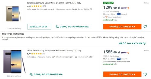 Samsung Galaxy Note 8 do kupienia w 2026 roku