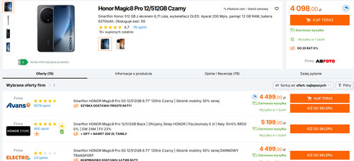 Polskie ceny Honora Magic 8 Pro