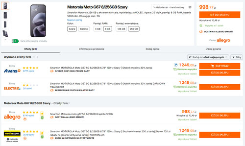 Polskie ceny Motoroli Moto G67