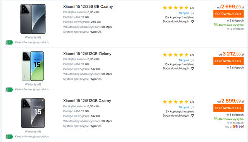 Polskie ceny Xiaomi 15
