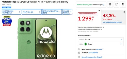 Motorola Edge 60 w promocji RTV EURO AGD