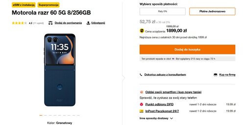 Motorola razr 60 kosztuje teraz 1999 złotych