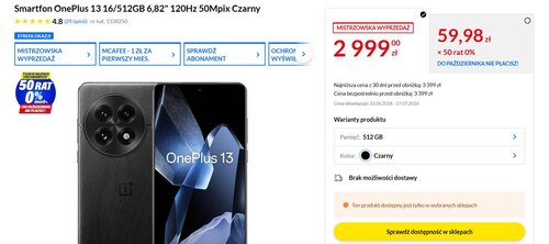OnePlus 13 może kosztować 2999 zł, ale tylko stacjonarnie