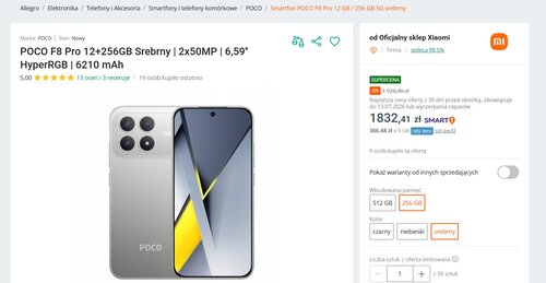 POCO F8 Pro w promocji Xiaomi na Allegro