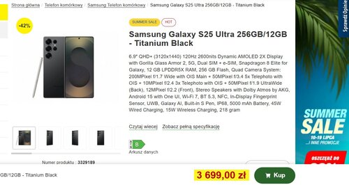 Samsung Galaxy S25 Ultra w promocji kosztuje 3699 złotych