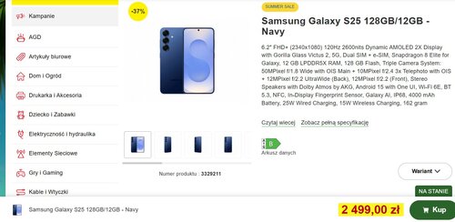 Samsung Galaxy S25 w promocji kosztuje 2499 złotych