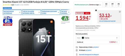 Xiaomi 15T w promocji RTV EURO AGD
