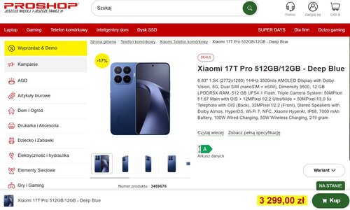 Xiaomi 17T Pro w promocji Proshop